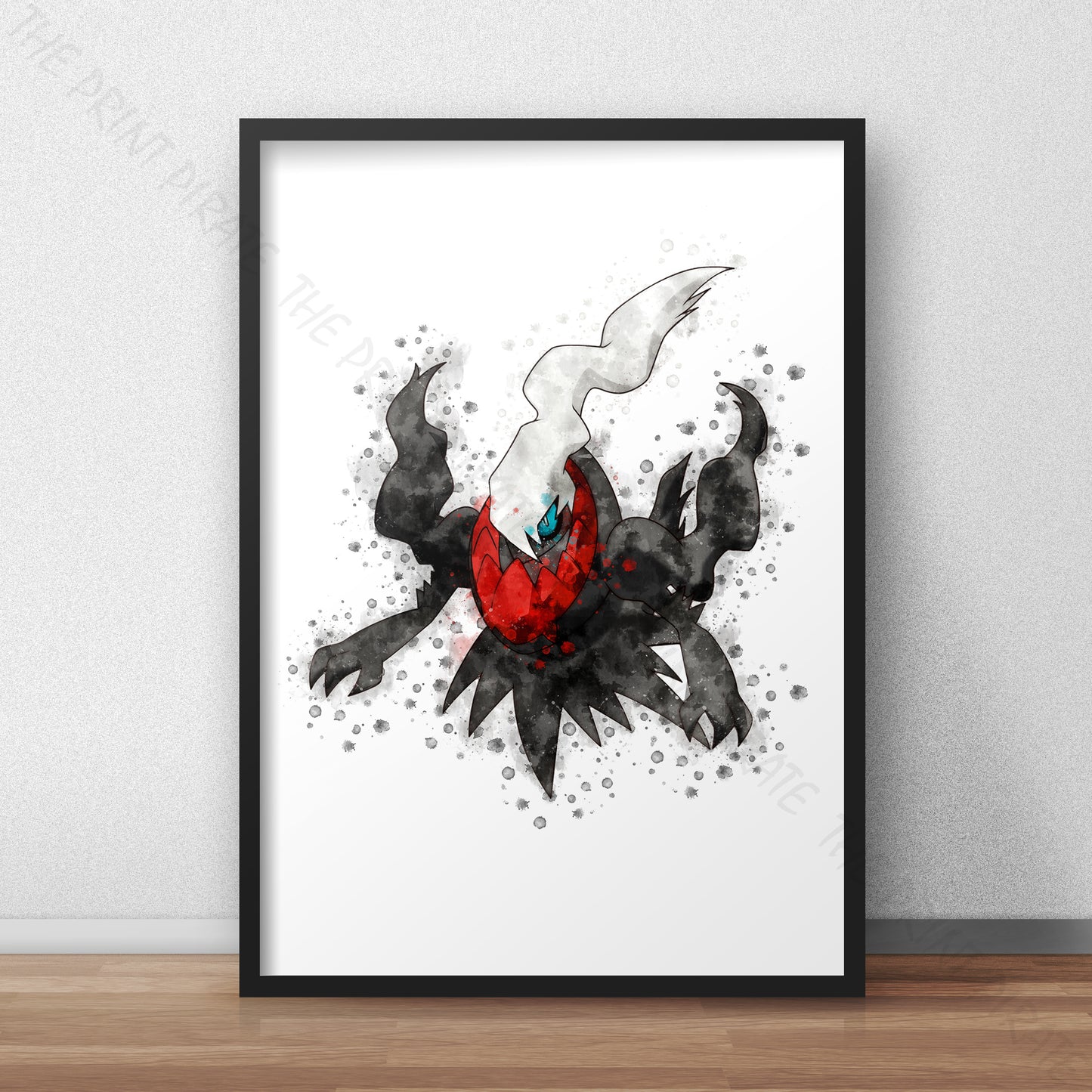 Pokemon 'DARKRAI' Watercolour Splash Wall Art Print