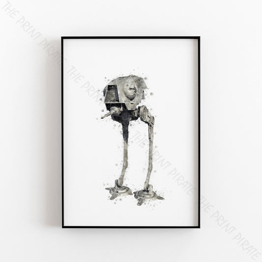 Star Wars 'AT-DP DEFENSE POD' Watercolour Splash Wall Art Print