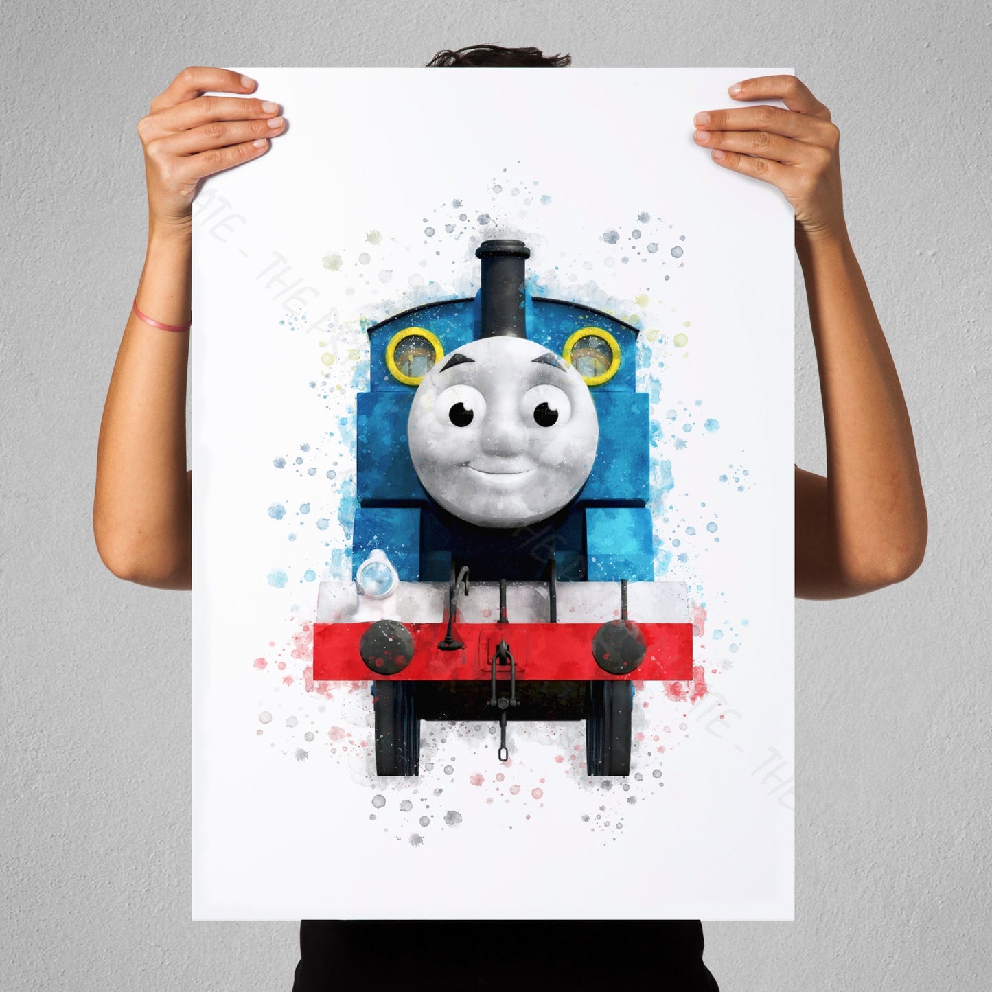 Thomas and Friends 'THOMAS' Watercolour Splash Wall Art Print