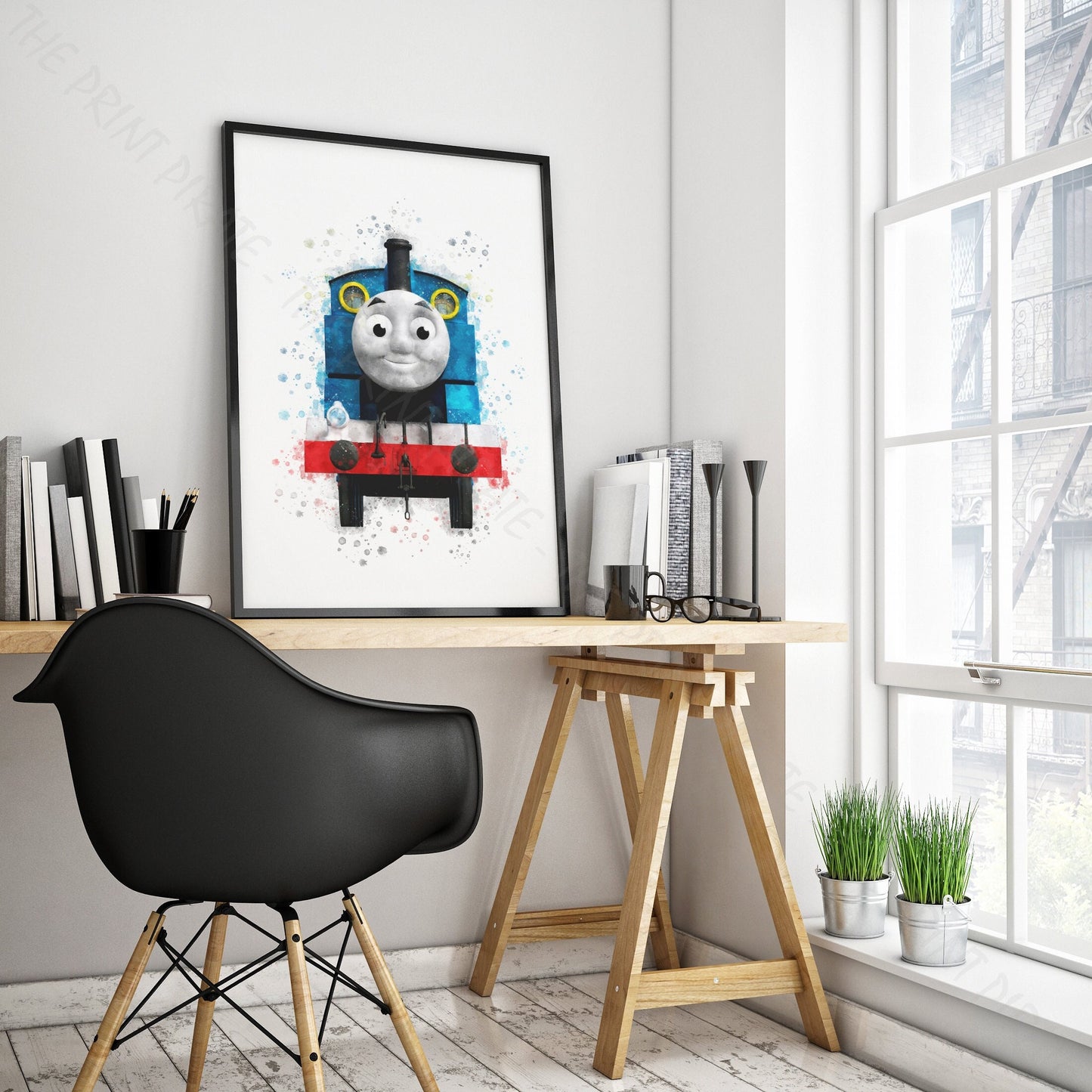 Thomas and Friends 'THOMAS' Watercolour Splash Wall Art Print