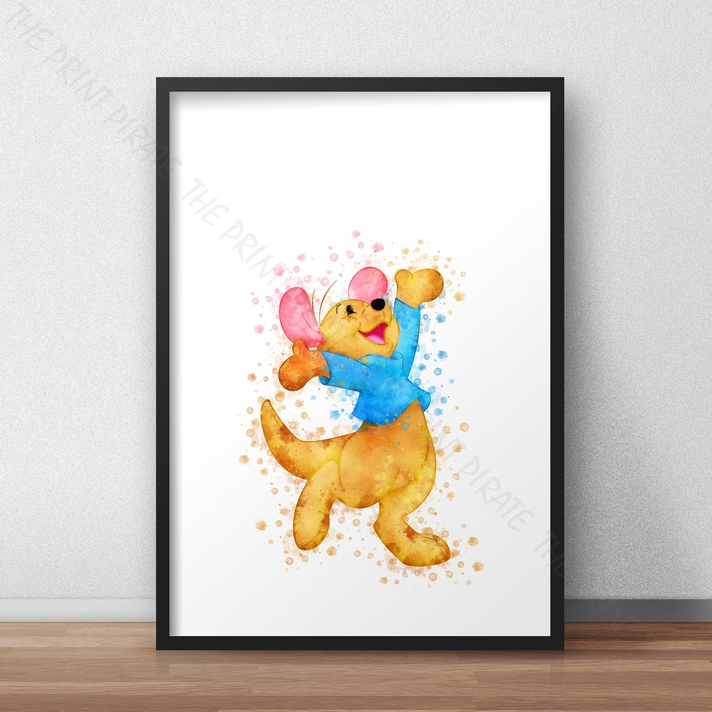 Disney 'ROO' Winnie the Pooh Watercolour Splash Wall Art Print