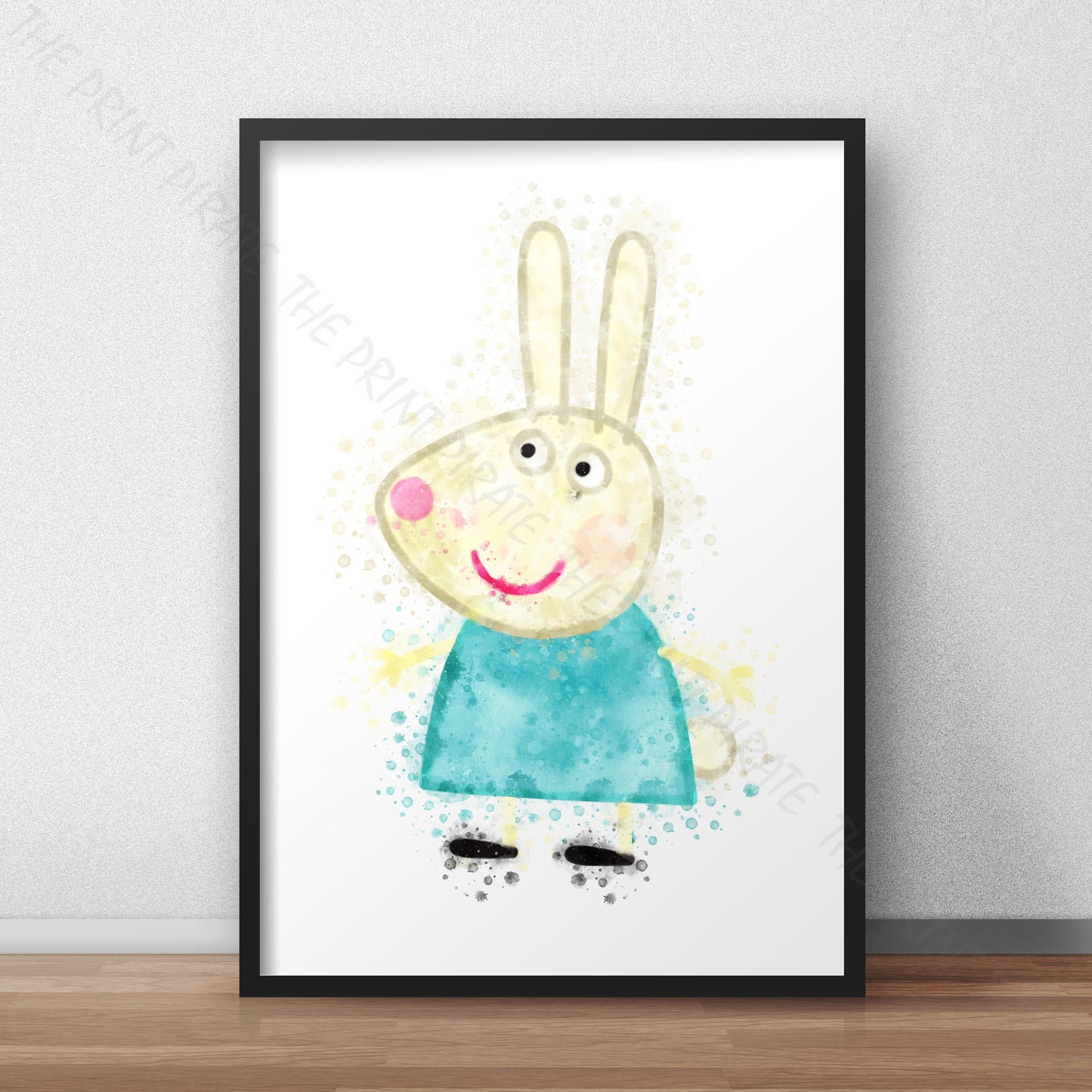 Peppa Pig 'REBECCA RABBIT' Watercolour Splash Wall Art Print