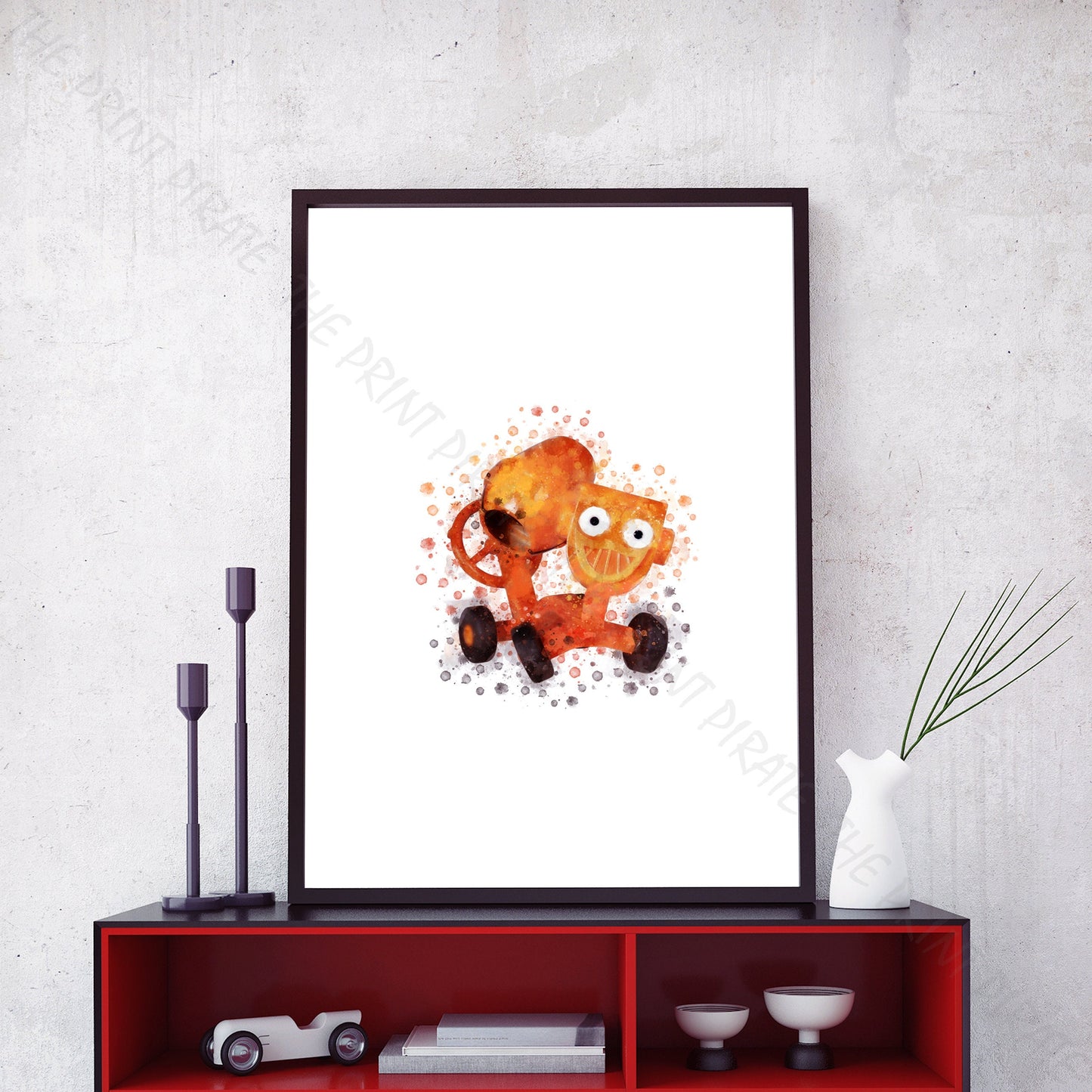 Bob the Builder 'DIZZY' Watercolour Splash Wall Art Print