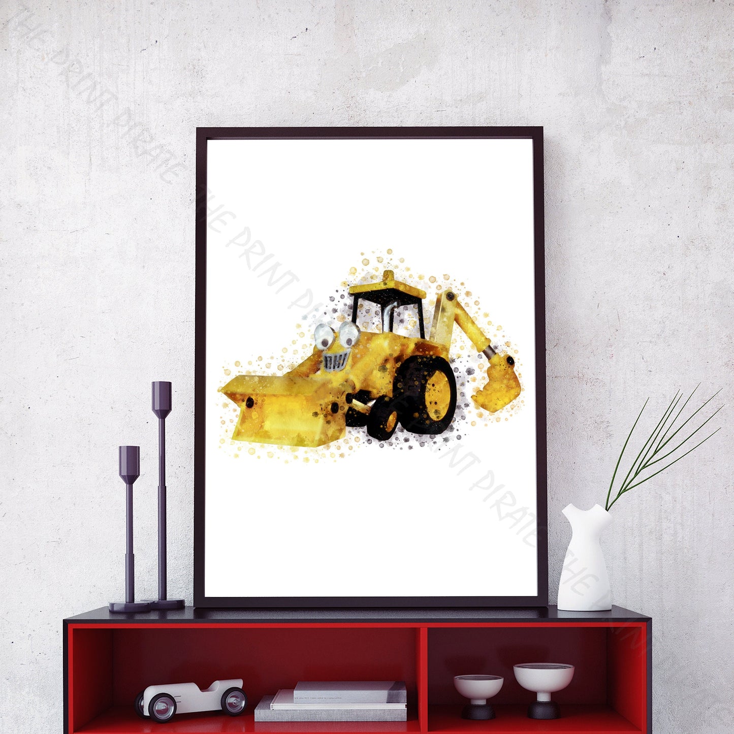 Bob the Builder 'SCOOP' Watercolour Splash Wall Art Print