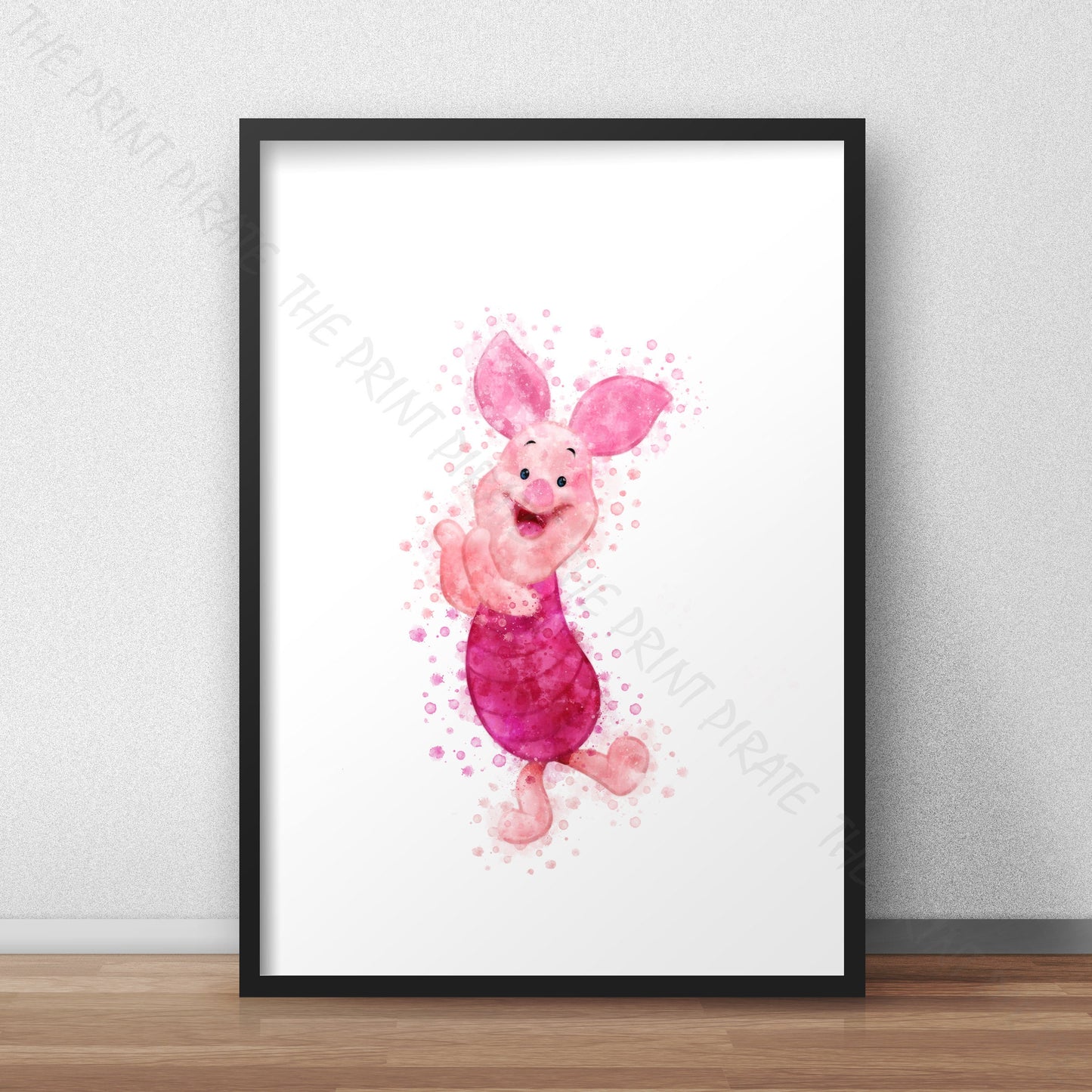 Disney 'PIGLET' Winnie the Pooh Watercolour Splash Wall Art Print