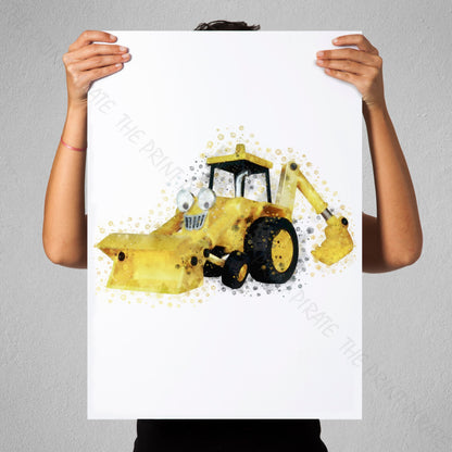 Bob the Builder 'SCOOP' Watercolour Splash Wall Art Print