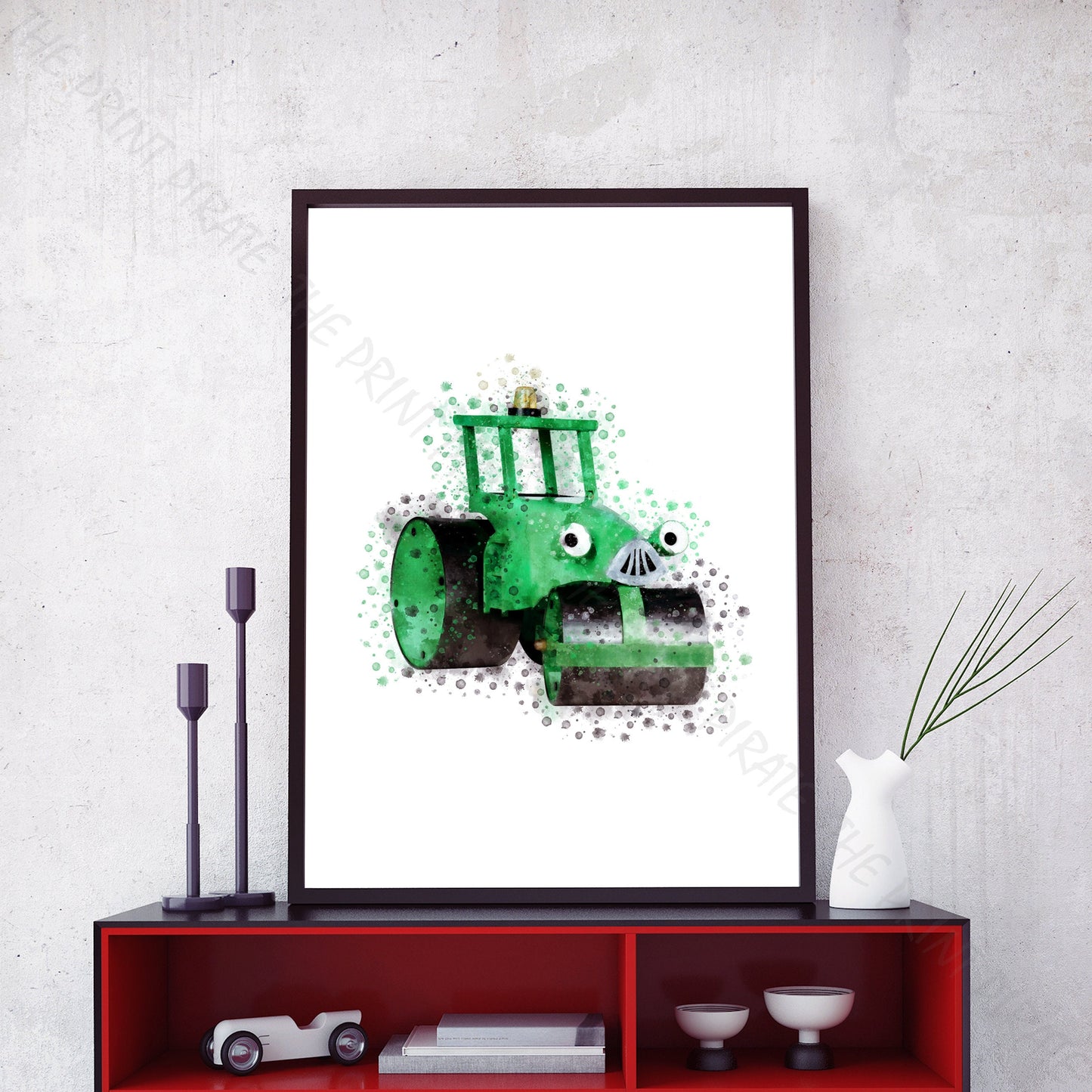 Bob the Builder 'ROLEY' Watercolour Splash Wall Art Print