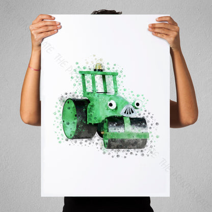 Bob the Builder 'ROLEY' Watercolour Splash Wall Art Print