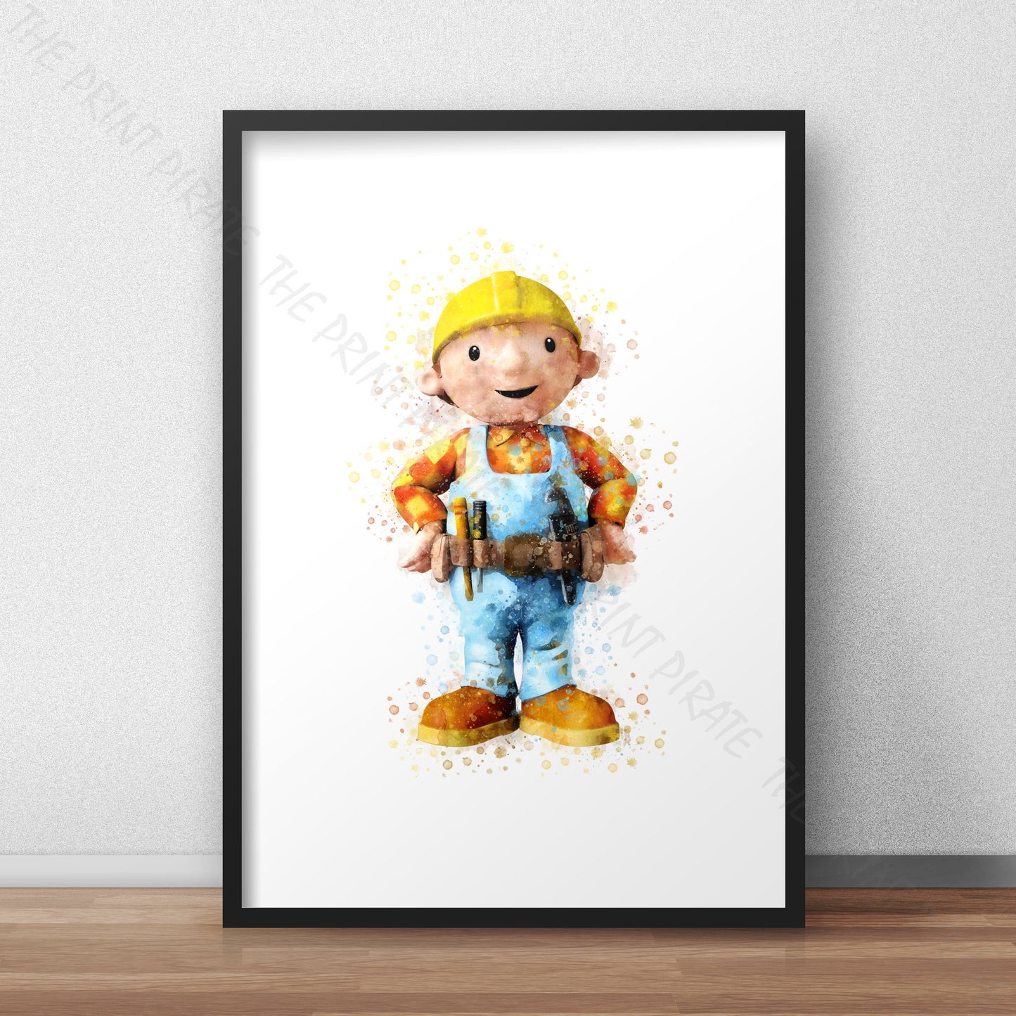 Bob the Builder 'BOB THE BUILDER' Watercolour Splash Wall Art Print