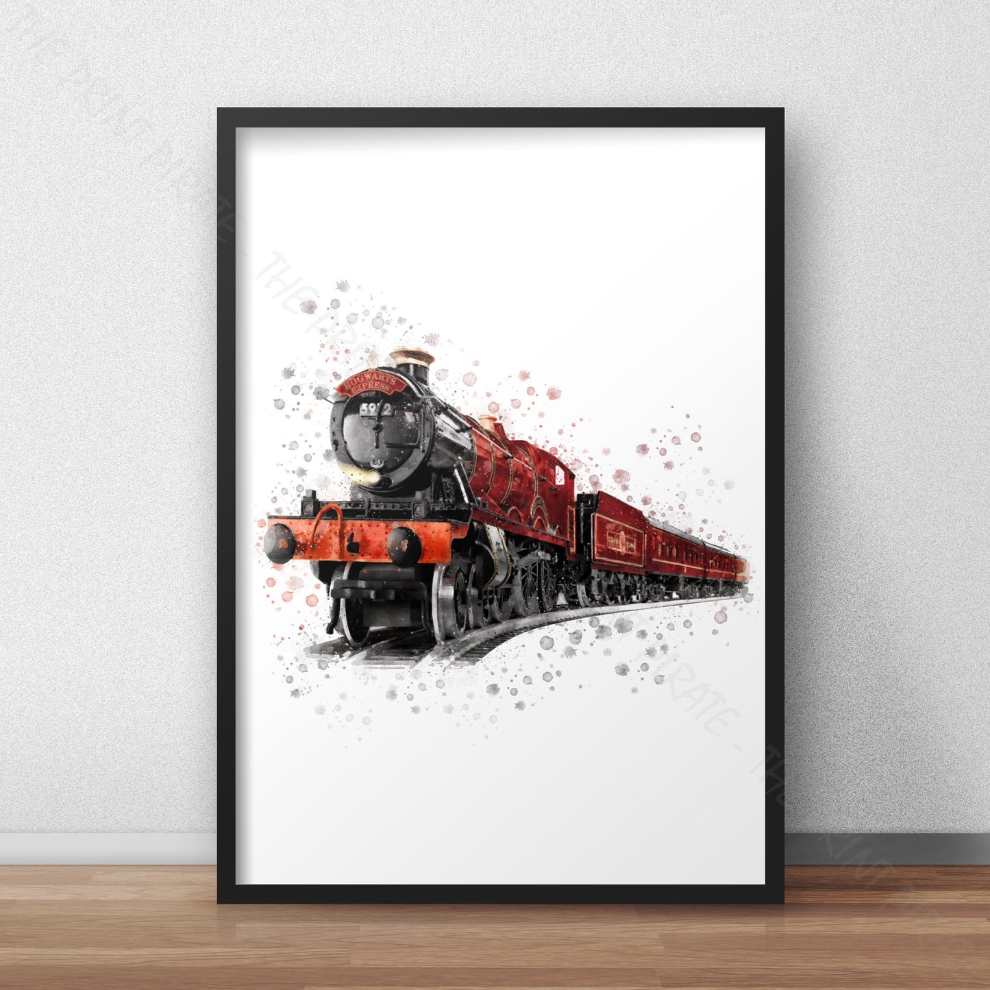 Wizarding World 'HOGWARTS EXPRESS' Hogwarts Harry Potter / Fantastic Beasts Watercolour Splash Wall Art Print