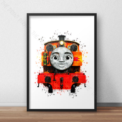 Thomas and Friends 'MIA' Watercolour Splash Wall Art Print