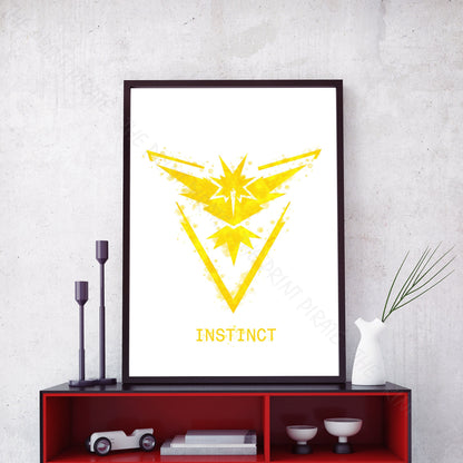 Pokemon 'TEAM INSTINCT' Watercolour Splash Wall Art Print