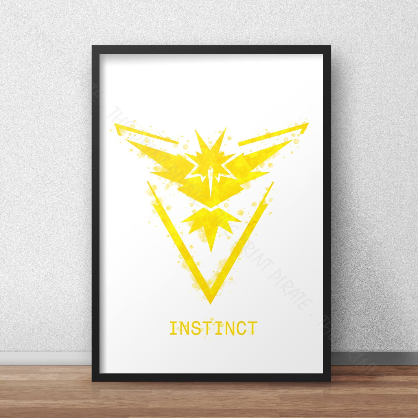 Pokemon 'TEAM INSTINCT' Watercolour Splash Wall Art Print