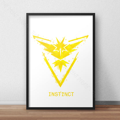 Pokemon 'TEAM INSTINCT' Watercolour Splash Wall Art Print