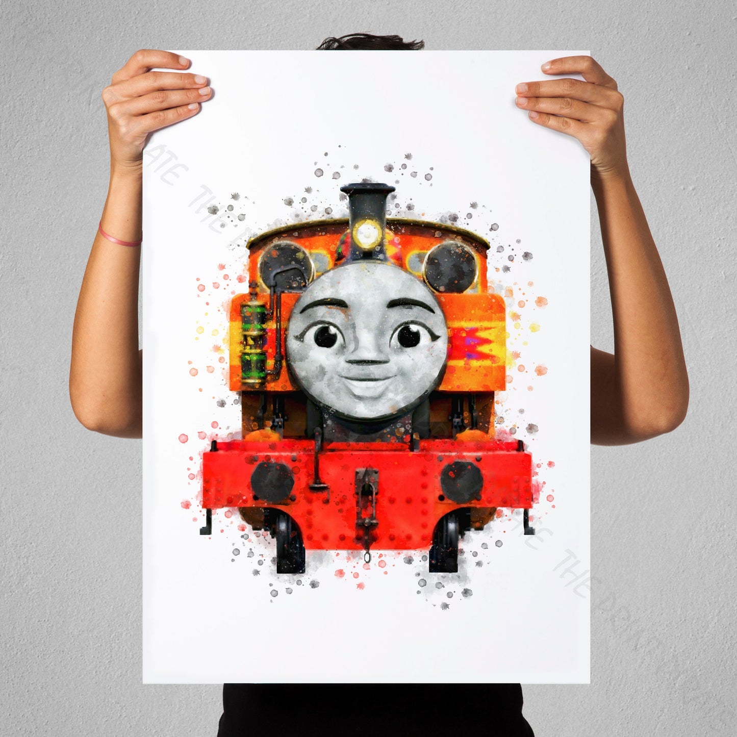 Thomas and Friends 'MIA' Watercolour Splash Wall Art Print