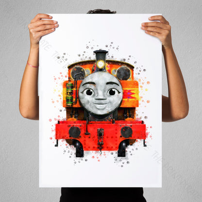 Thomas and Friends 'MIA' Watercolour Splash Wall Art Print