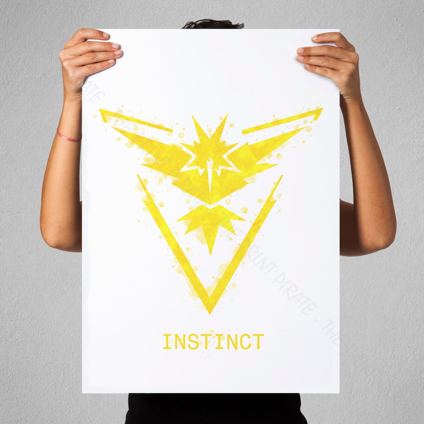 Pokemon 'TEAM INSTINCT' Watercolour Splash Wall Art Print