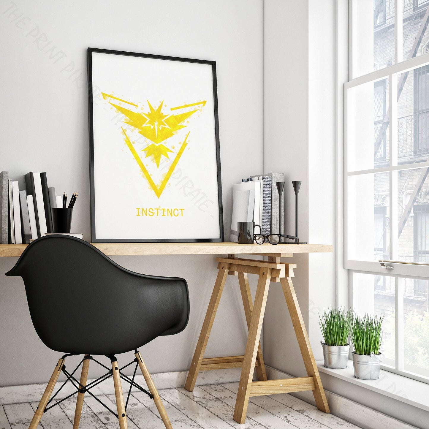 Pokemon 'TEAM INSTINCT' Watercolour Splash Wall Art Print