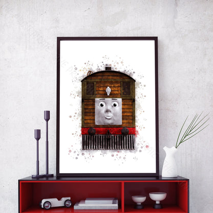 Thomas and Friends 'TOBY' Watercolour Splash Wall Art Print