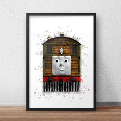 Thomas and Friends 'TOBY' Watercolour Splash Wall Art Print