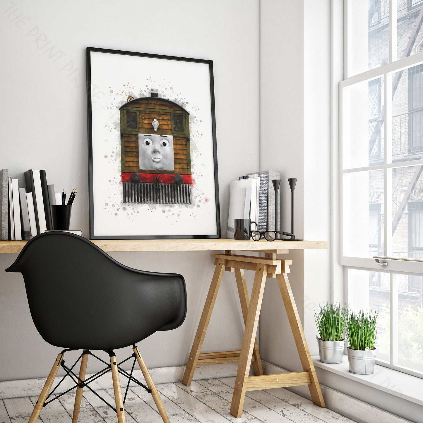 Thomas and Friends 'TOBY' Watercolour Splash Wall Art Print