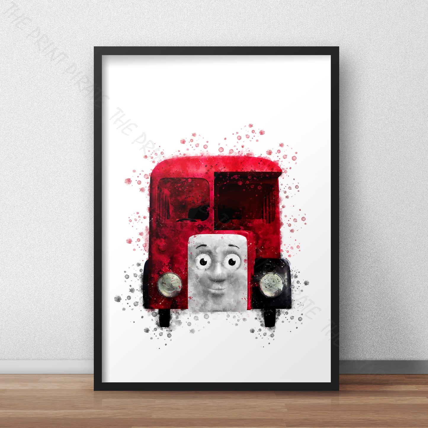 Thomas and Friends 'BERTIE BUS' Watercolour Splash Wall Art Print