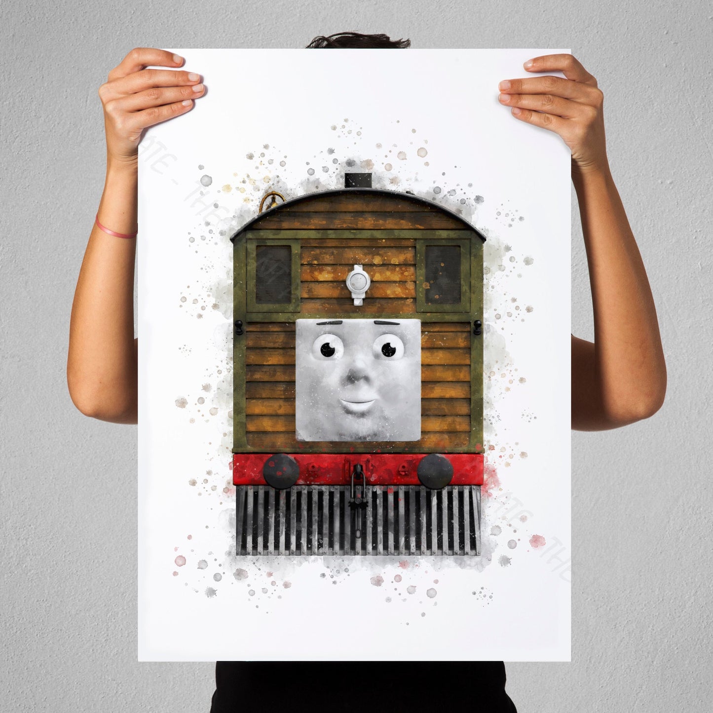 Thomas and Friends 'TOBY' Watercolour Splash Wall Art Print