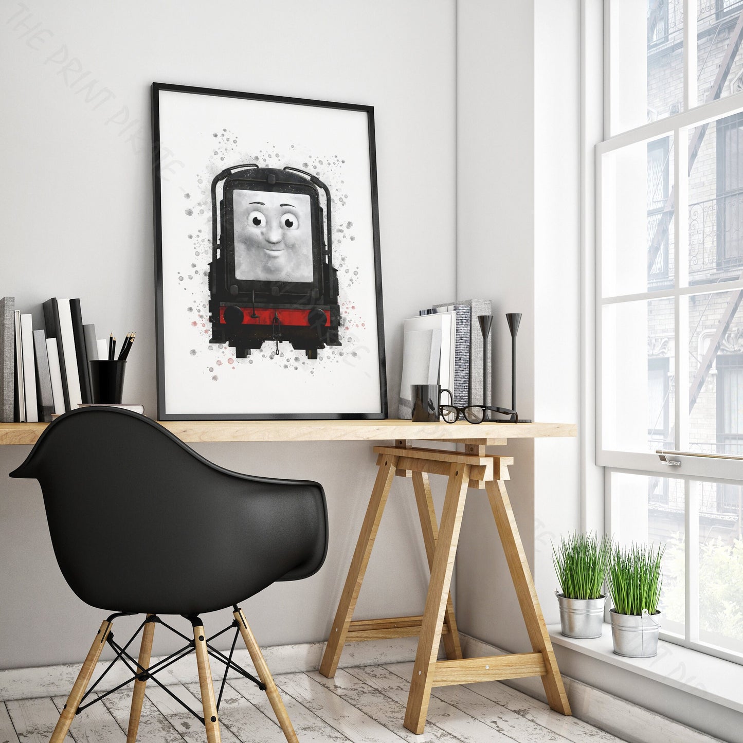 Thomas and Friends 'DIESEL' Watercolour Splash Wall Art Print