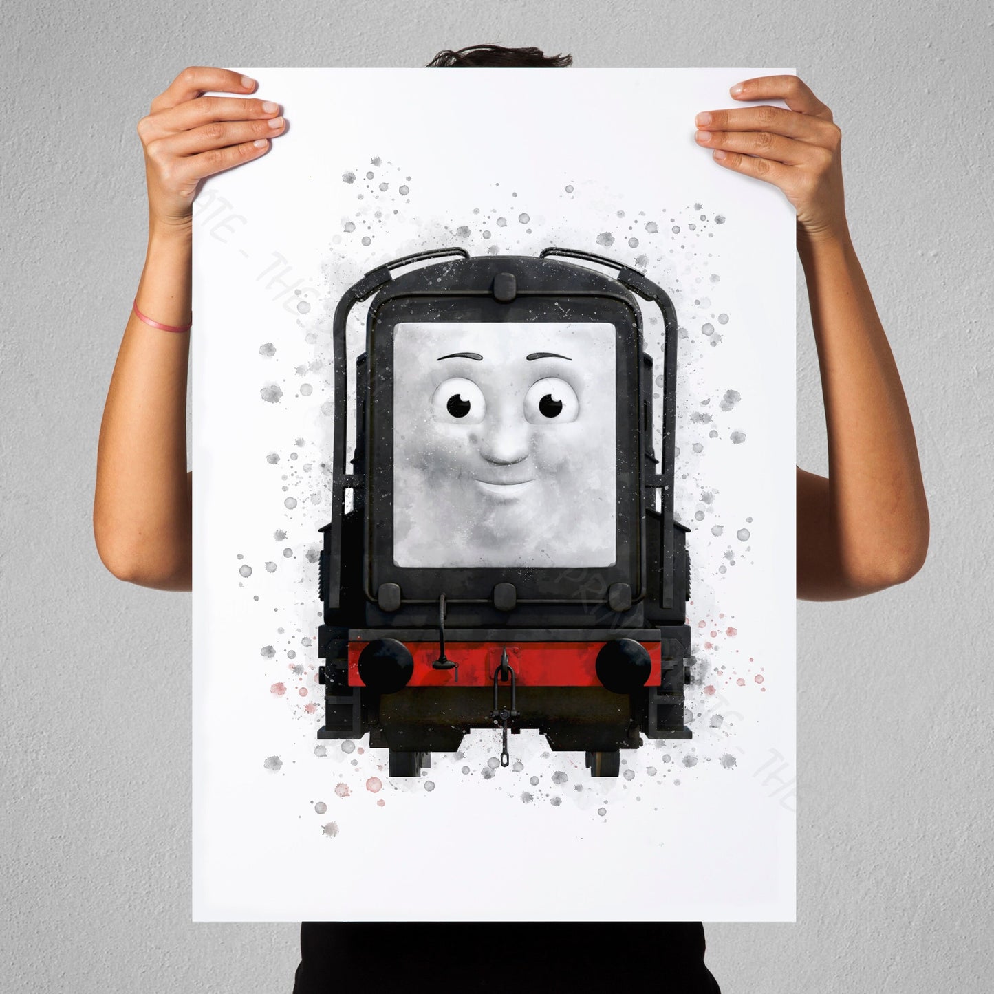 Thomas and Friends 'DIESEL' Watercolour Splash Wall Art Print