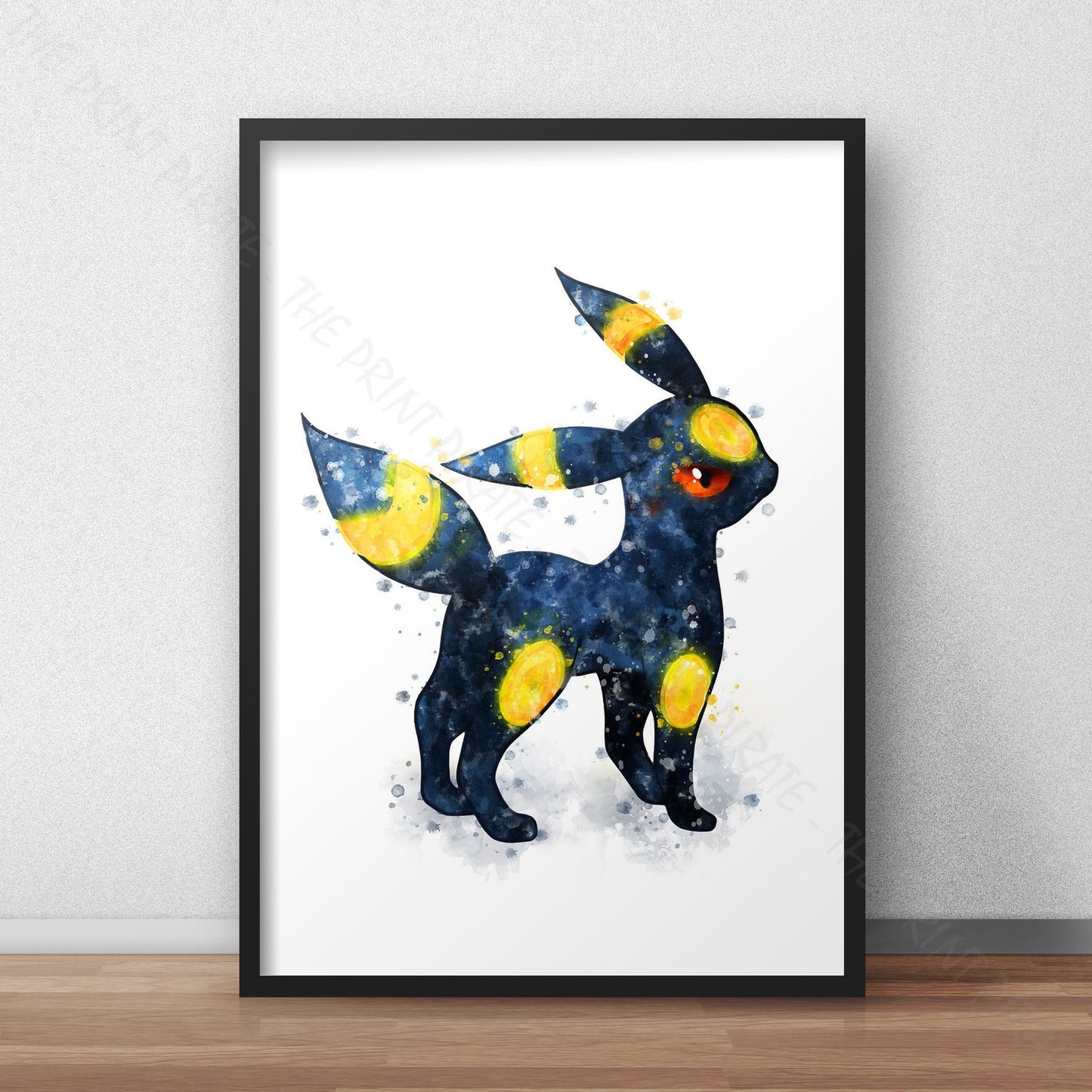 Pokemon 'UMBREON' Watercolour Splash Wall Art Print