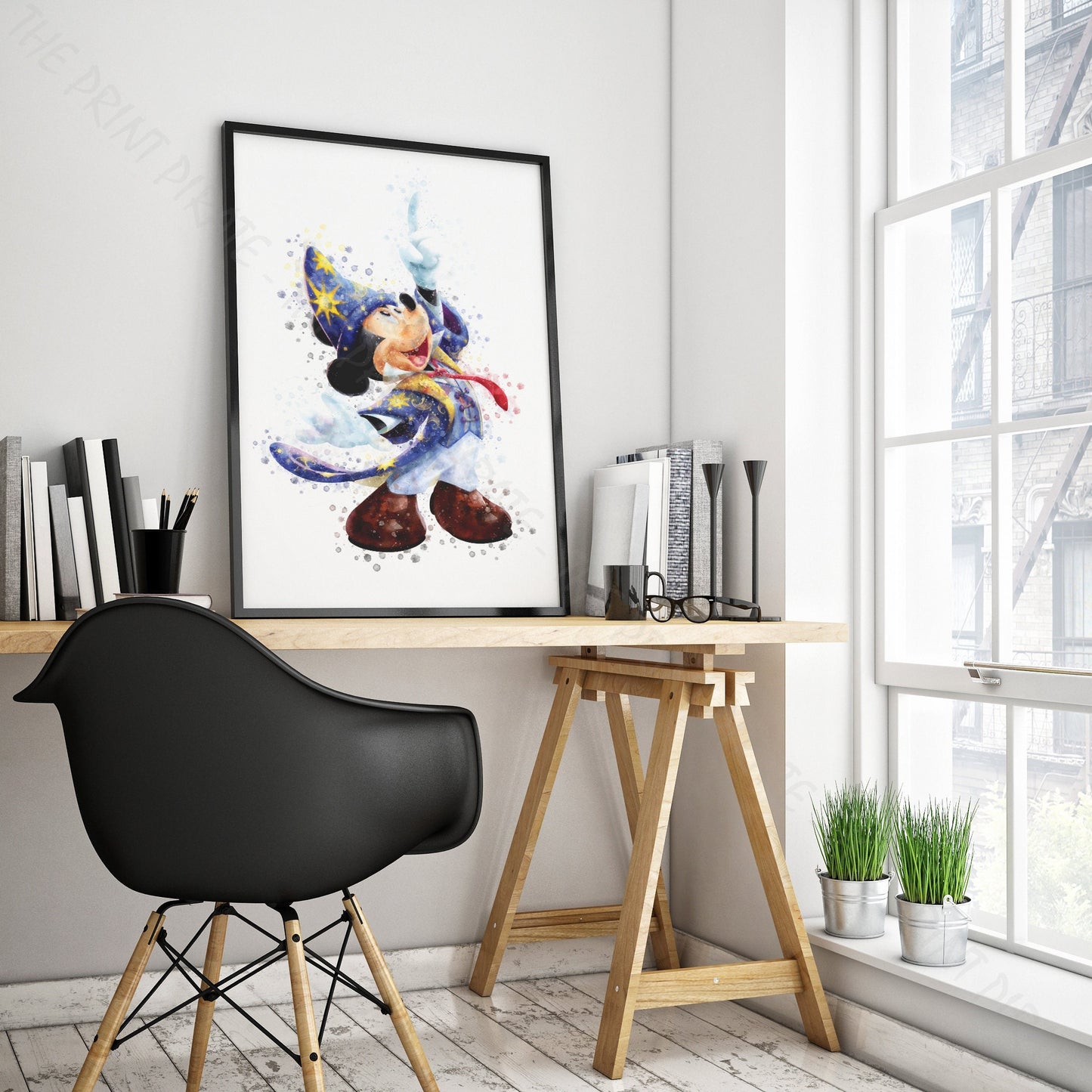 Disney 'MAGIC MICKEY MOUSE' Character Print Watercolour Splash Wall Art Print