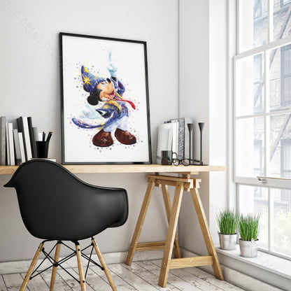 Disney 'MAGIC MICKEY MOUSE' Character Print Watercolour Splash Wall Art Print