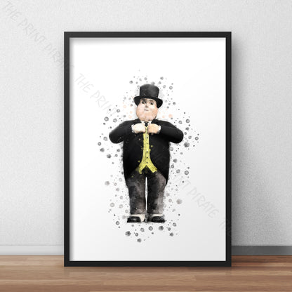 Thomas and Friends 'FAT CONTROLLER' Watercolour Splash Wall Art Print