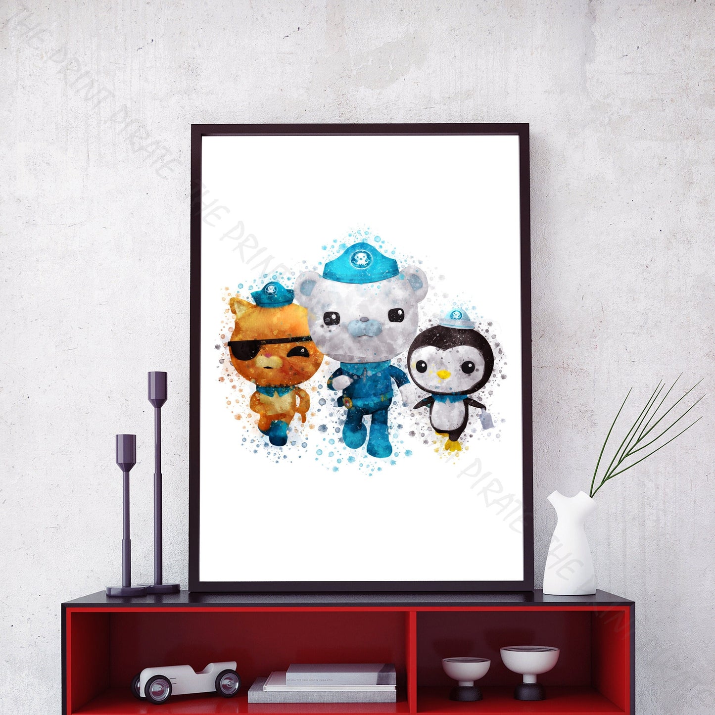 Octonauts 'OCTONAUTS TEAM' Watercolour Splash Wall Art Print