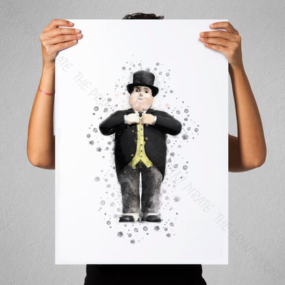 Thomas and Friends 'FAT CONTROLLER' Watercolour Splash Wall Art Print