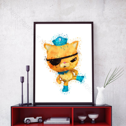 Octonauts 'KWAZII' Watercolour Splash Wall Art Print