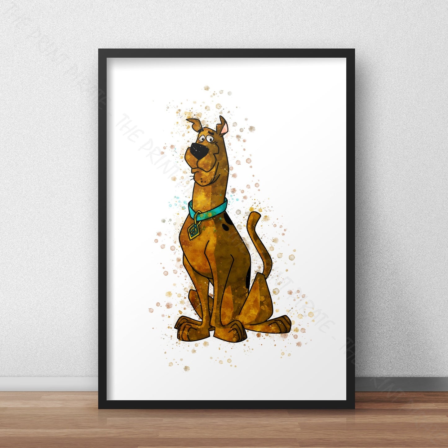 Scooby Doo 'SCOOBY DOO' Watercolour Splash Wall Art Print