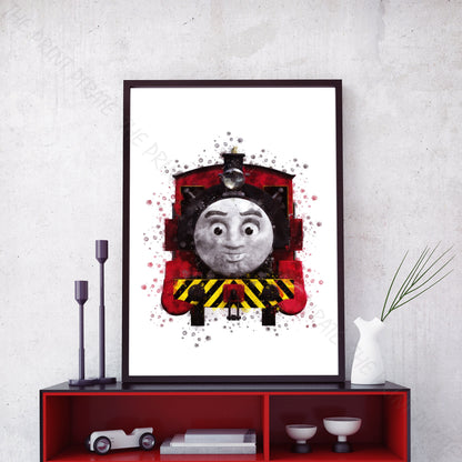 Thomas and Friends 'VICTOR' Watercolour Splash Wall Art Print