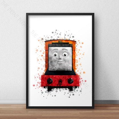 Thomas and Friends 'RUSTY' Watercolour Splash Wall Art Print