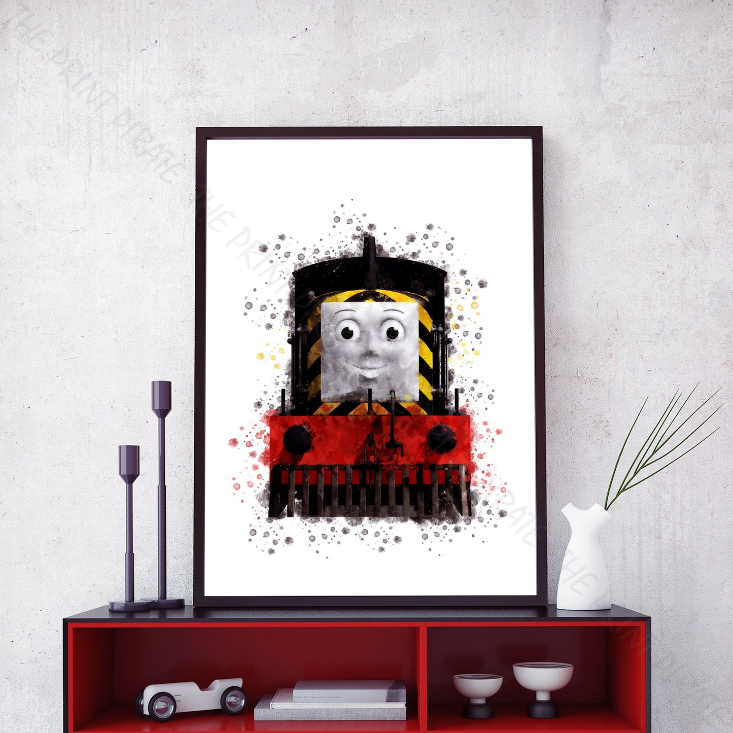 Thomas and Friends 'MAVIS' Watercolour Splash Wall Art Print