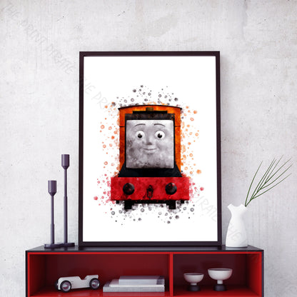 Thomas and Friends 'RUSTY' Watercolour Splash Wall Art Print