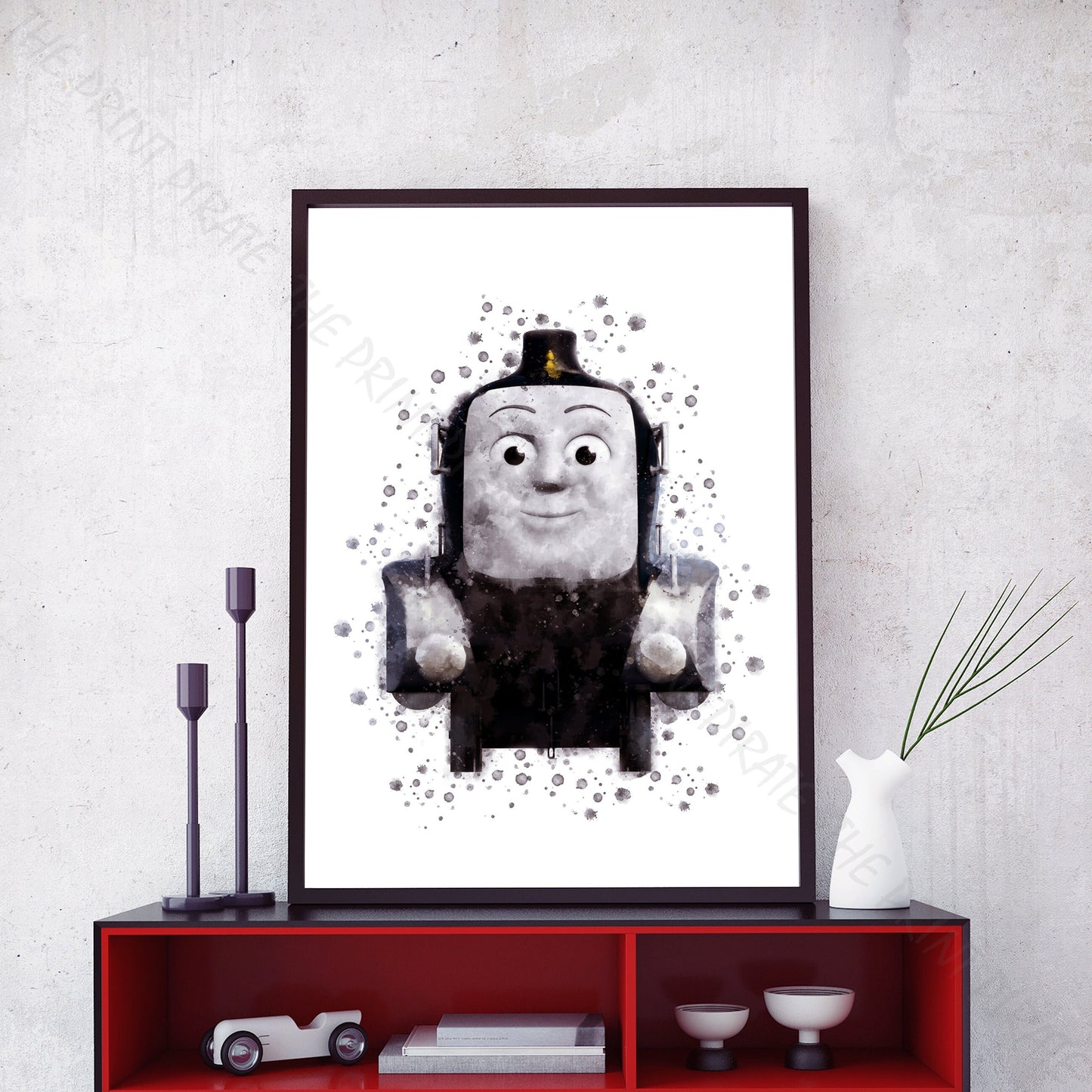 Thomas and Friends 'SPENCER' Watercolour Splash Wall Art Print