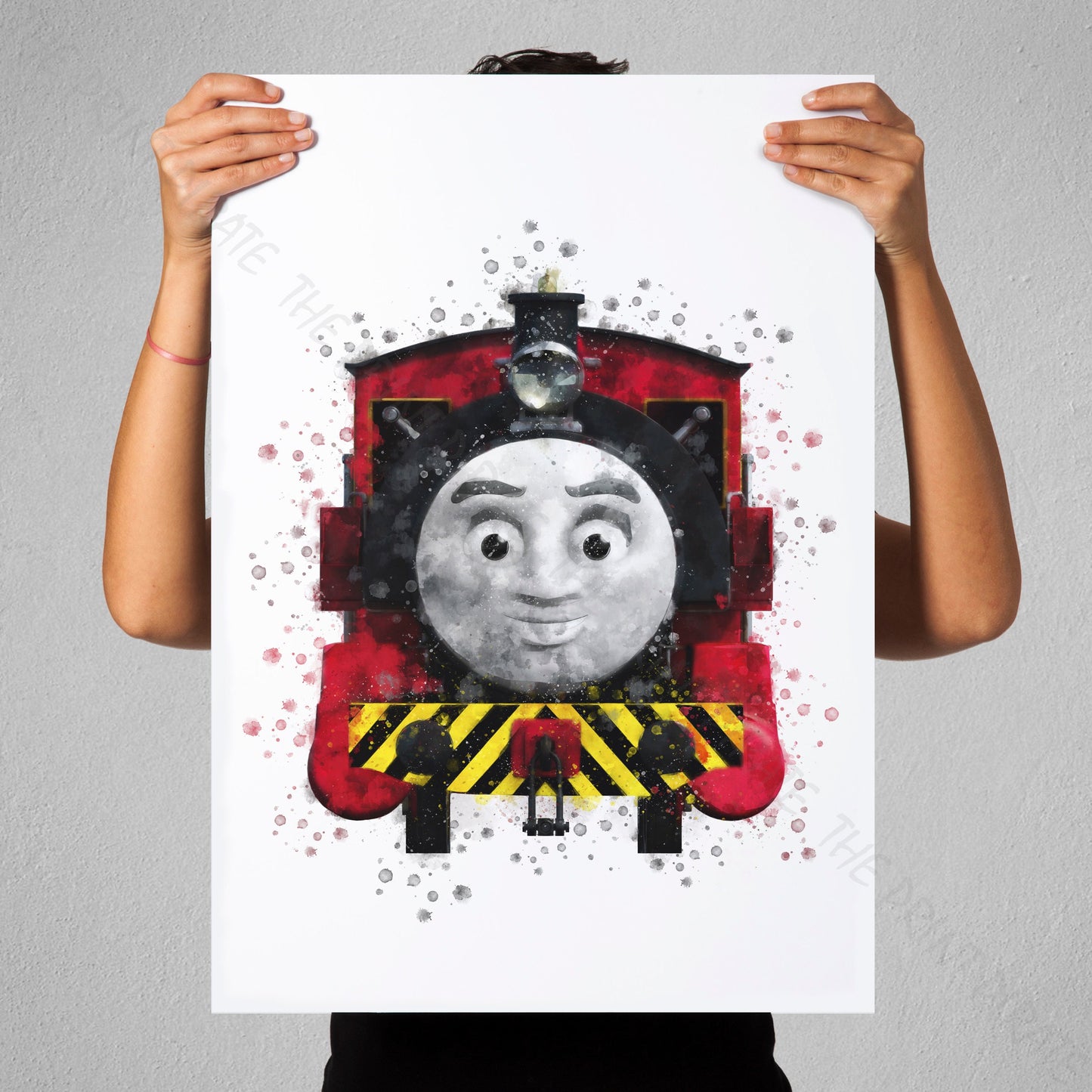 Thomas and Friends 'VICTOR' Watercolour Splash Wall Art Print