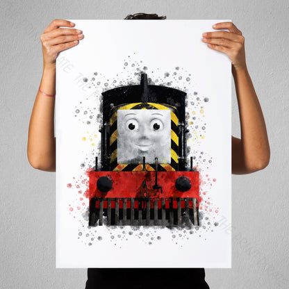 Thomas and Friends 'MAVIS' Watercolour Splash Wall Art Print