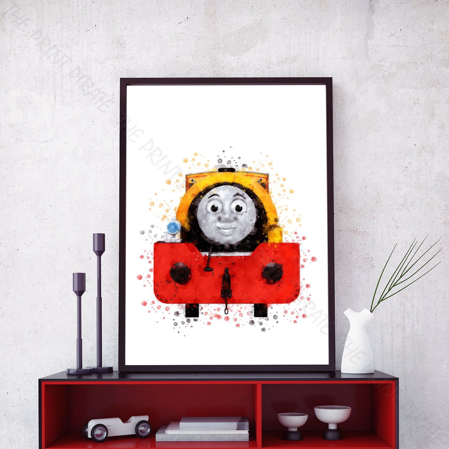 Thomas and Friends 'BILL / BEN' Watercolour Splash Wall Art Print