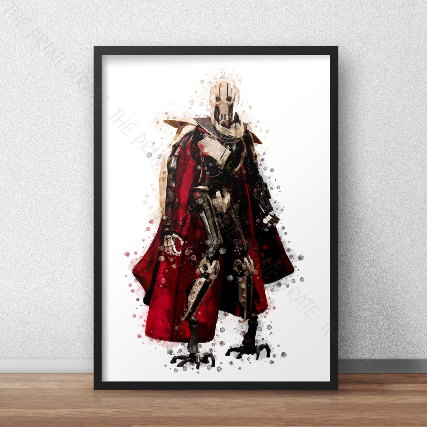 Star Wars 'GENERAL GRIEVOUS' Watercolour Splash Wall Art Print