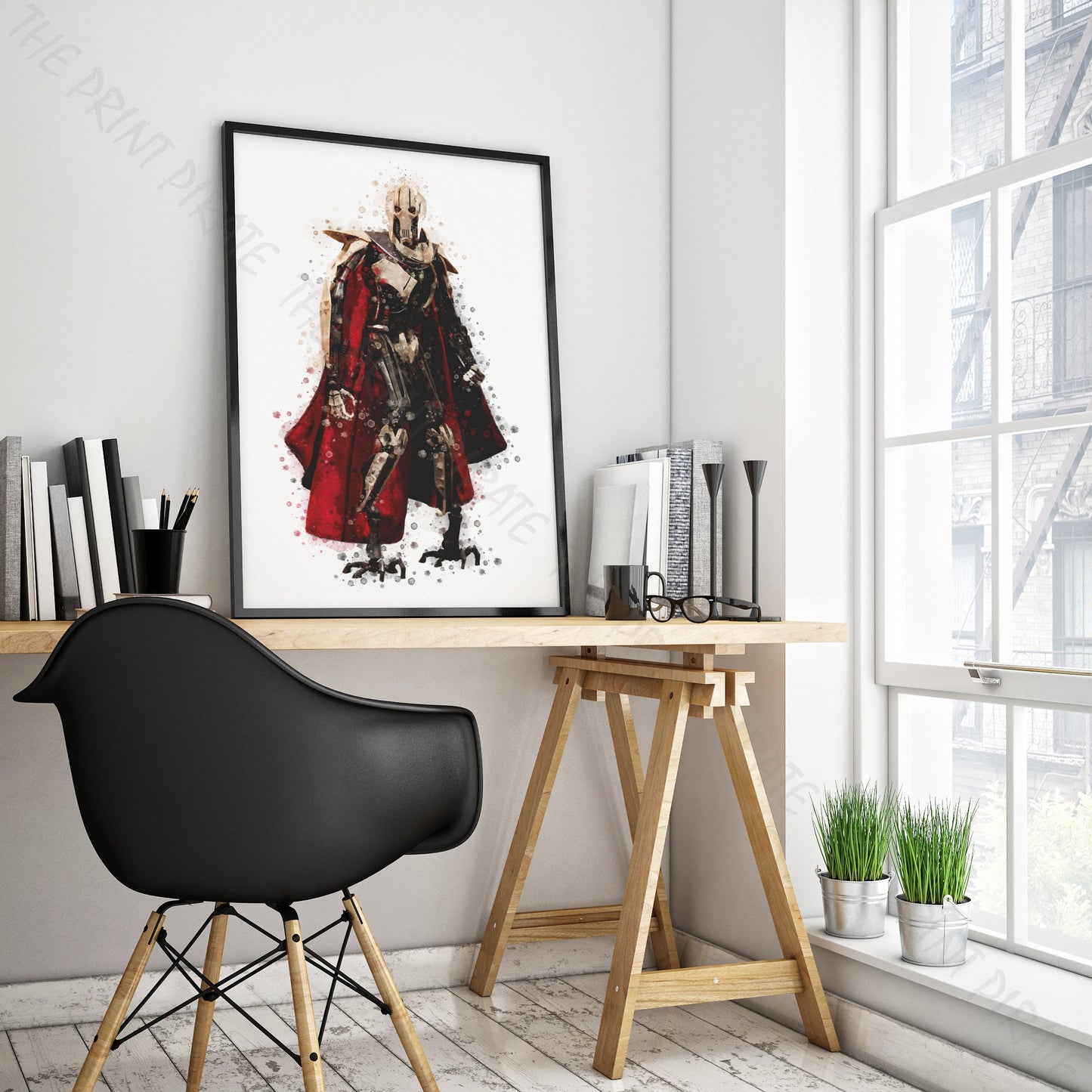 Star Wars 'GENERAL GRIEVOUS' Watercolour Splash Wall Art Print