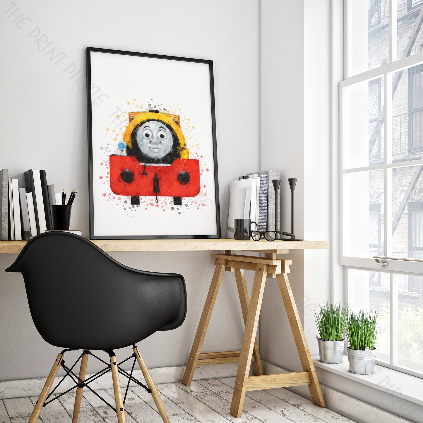 Thomas and Friends 'BILL / BEN' Watercolour Splash Wall Art Print