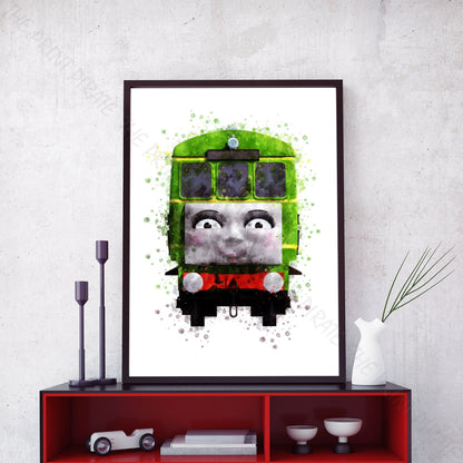 Thomas and Friends 'DAISY' Watercolour Splash Wall Art Print