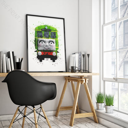 Thomas and Friends 'DAISY' Watercolour Splash Wall Art Print